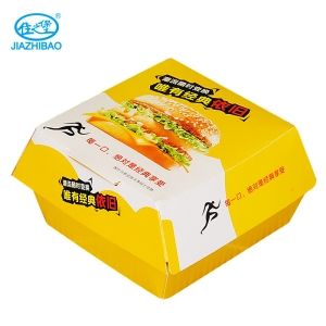 佳之堡 汉堡盒-黄（白卡 700ml）JX-004